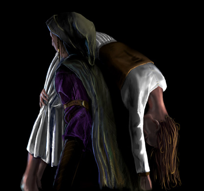 Zaya carrying woman in white