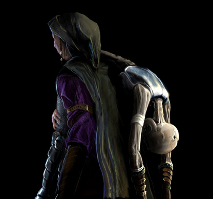 Zaya carrying skeleton guard
